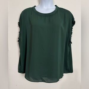 T Tahari Forest Green Blouse